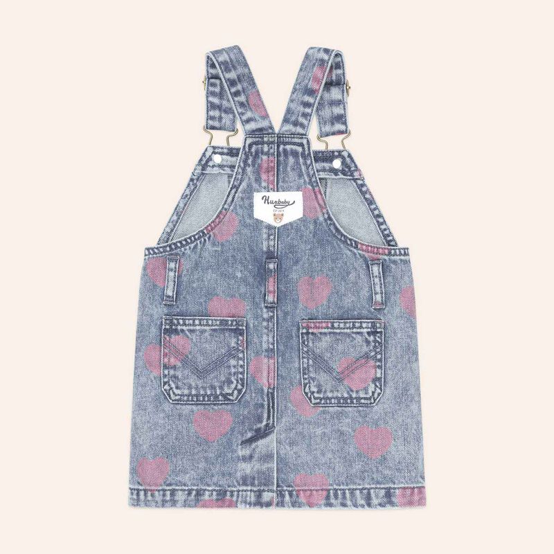 Huxbaby Dreamy Denim Hearts Pinafore 3-5Y image number 1